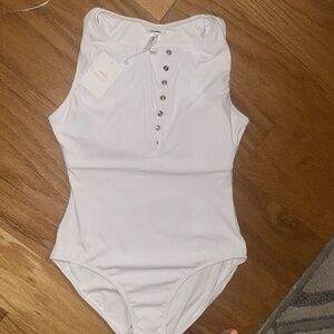 Andie Swim The Malibu One Piece Ribbed white NWT medium